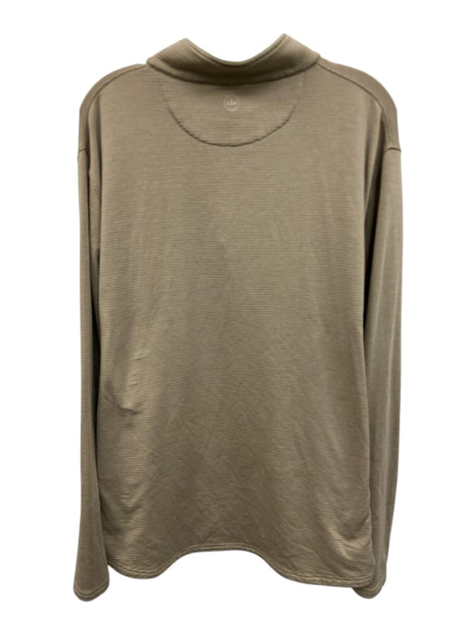 Peter Millar Size XL Tan Synthetic Ribbed Quarter Zip Men's Long Sleeve Shirt Tan / XL