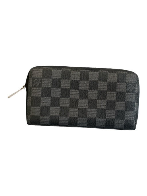 Louis Vuitton Gray & Black Leather SHW Checkered Wallets Gray & Black