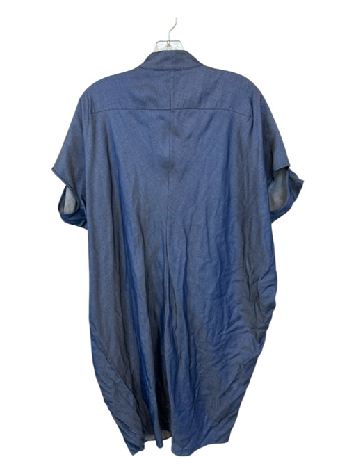 Maria + Cornejo Size 8 Dark Wash Tencel Batwing Sleeves V Neck Midi Dress Dark Wash / 8