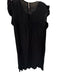 Isabel Marant Size 42 Black Raw Silk Flutter Sleeves Belted Lined Dress Black / 42