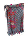 Apiece Apart Size 8 Blue & Rust Cotton Wrap Flowers Grid Maxi Skirt Blue & Rust / 8