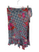 Apiece Apart Size 8 Blue & Rust Cotton Wrap Flowers Grid Maxi Skirt Blue & Rust / 8