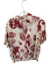 Rebecca Minkoff Size M Cream & Red Linen Blend Short Sleeve Seashells Top Cream & Red / M