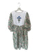 Size L Green & Red Cotton Long Balloon Sleeve Botanical V Neck Maxi Dress Green & Red / L