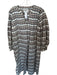 Just Female Size 38 Taupe & Black Organic Cotton Blend Long Sleeve Grid Dress Taupe & Black / 38