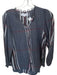 Apiece Apart Size 8 Navy & Brown Cotton Long Balloon Sleeve Plaid Buttons Top Navy & Brown / 8