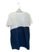 COS Size L White & Navy Cotton Blend Short Sleeve Color Block Mixed Media Dress White & Navy / L