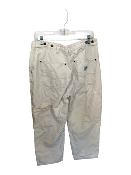 P&Co Size 10 Cream Cotton High Waist Barrel Leg Jeans Cream / 10