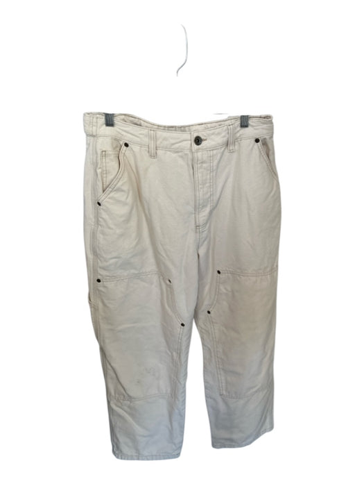 P&Co Size 10 Cream Cotton High Waist Barrel Leg Jeans Cream / 10