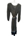 Doen Size M Black & Tan Silk & Viscose Geometric Pattern Long Sleeve Maxi Dress Black & Tan / M