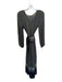Doen Size M Black & Tan Silk & Viscose Geometric Pattern Long Sleeve Maxi Dress Black & Tan / M
