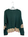 La Double J Size One Size Green & Brown Wool Color Block Knit Crew Neck Sweater Green & Brown / One Size