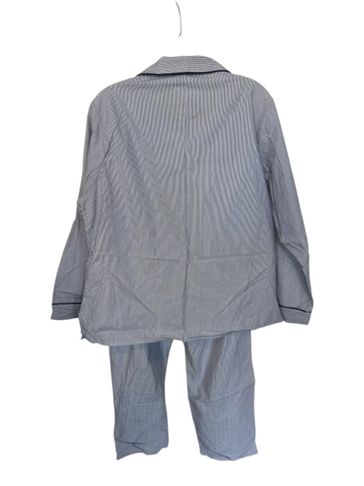 p.jamas Size M Navy & white Pima Cotton Striped Button Front Collared Pajamas Navy & white / M
