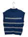 Sea New York Size M Blue & White Wool Crochet Turtle Neck Sweater Vest Vest Blue & White / M