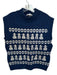 Sea New York Size M Blue & White Wool Crochet Turtle Neck Sweater Vest Vest Blue & White / M