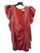 Elliatt Size S coral Viscose Blend Shimmer Surplice Puff Shoulder Dress coral / S