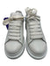 Alexander McQueen Shoe Size 39 White & Blue Leather Low Top lace up Sneakers White & Blue / 39