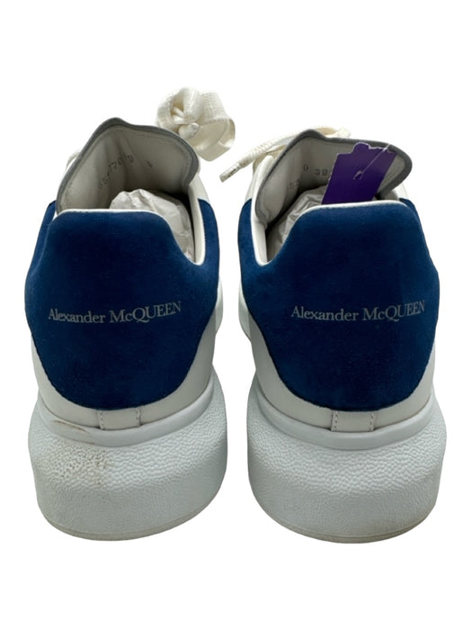 Alexander McQueen Shoe Size 39 White & Blue Leather Low Top lace up Sneakers White & Blue / 39