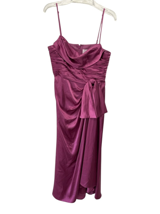 Cinq a Sept Size 4 Mauve Silk Zip Back Adjustable Strap Midi Cowl Neck Dress Mauve / 4