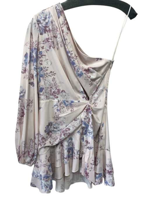 Michael Costello x Revolve Size XS Pink & Multi Poly Blend One Shoulder Dress Pink & Multi / XS