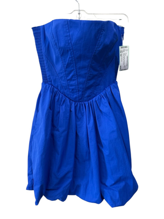 Amanda Uprichard Size XS Blue Polyester Sleeveless Zip Back Bubble Skirt Dress Blue / XS