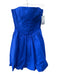 Amanda Uprichard Size XS Blue Polyester Sleeveless Zip Back Bubble Skirt Dress Blue / XS