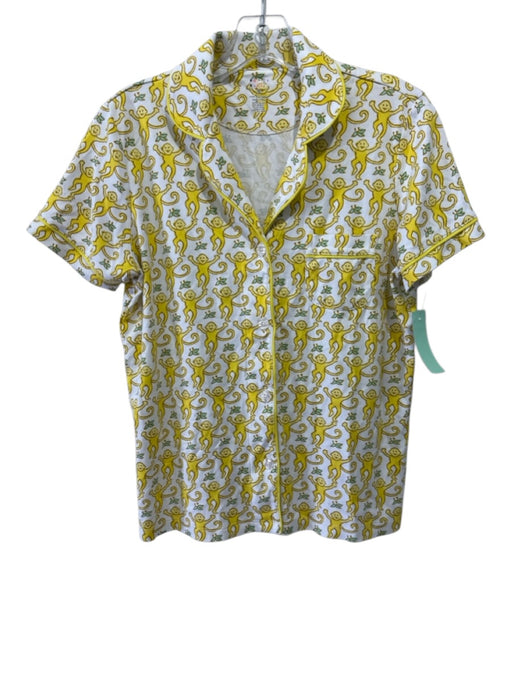 Roller Rabbit Size S Yellow & White Prima Cotton Printed Button Front Pajamas Yellow & White / S