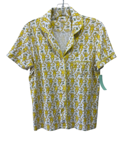 Roller Rabbit Size S Yellow & White Prima Cotton Printed Button Front Pajamas Yellow & White / S
