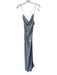 Bec & Bridge Size 2 Grey Polyester Sequined Cowl Neck Lace Up Back Maxi Dress Grey / 2