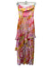 Amanda Uprichard Size XS Pink & Multi Polyester Chiffon Overlay Floral Dress Pink & Multi / XS