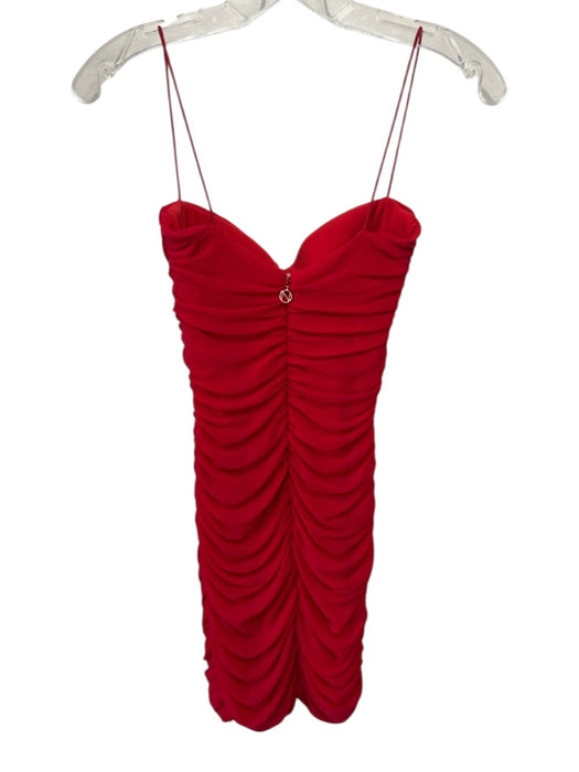 Nookie Size XS Red Nylon Blend Ruched Cut Out Front Spaghetti Strap Mini Dress Red / XS
