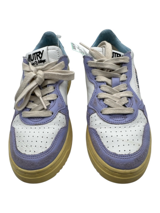 Autry Shoe Size 36 White, Purple & Blue Leather Lace Up Color Block Shoes White, Purple & Blue / 36