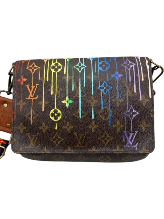 Louis Vuitton Brown & Multi Coated Canvas Magnetic Closure Crossbody Strap Bag Brown & Multi / S