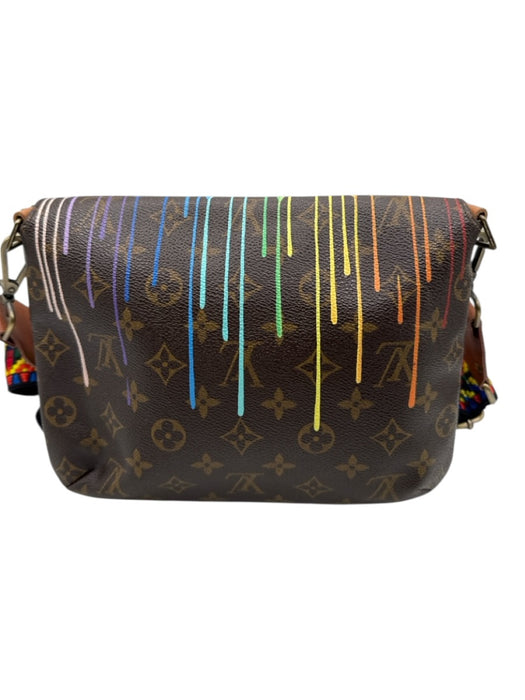 Louis Vuitton Brown & Multi Coated Canvas Magnetic Closure Crossbody Strap Bag Brown & Multi / S