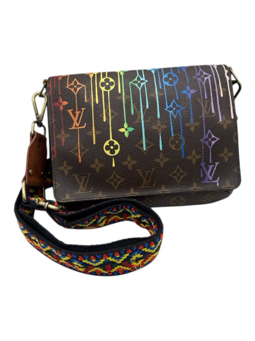 Louis Vuitton Brown & Multi Coated Canvas Magnetic Closure Crossbody Strap Bag Brown & Multi / S
