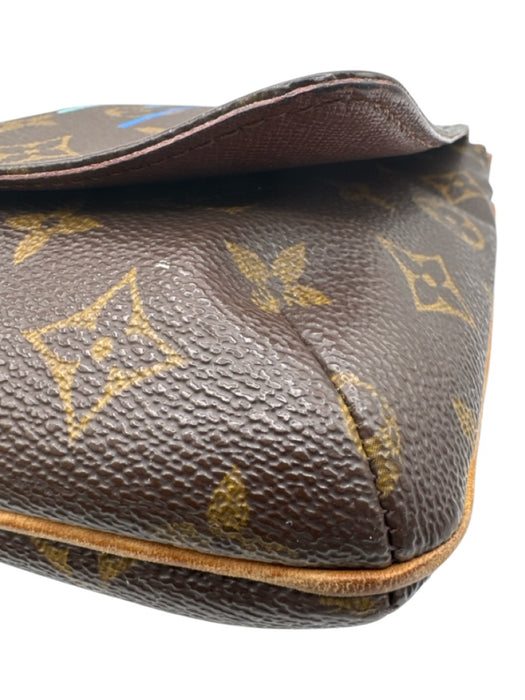 Louis Vuitton Brown & Multi Coated Canvas Magnetic Closure Crossbody Strap Bag Brown & Multi / S