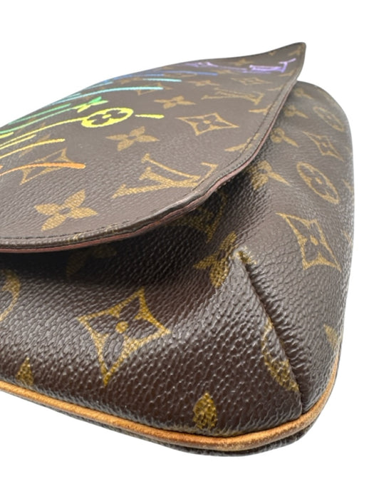 Louis Vuitton Brown & Multi Coated Canvas Magnetic Closure Crossbody Strap Bag Brown & Multi / S