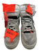 Off White Shoe Size 39 White & Grey Leather High Top Glitter Detail Sneakers White & Grey / 39