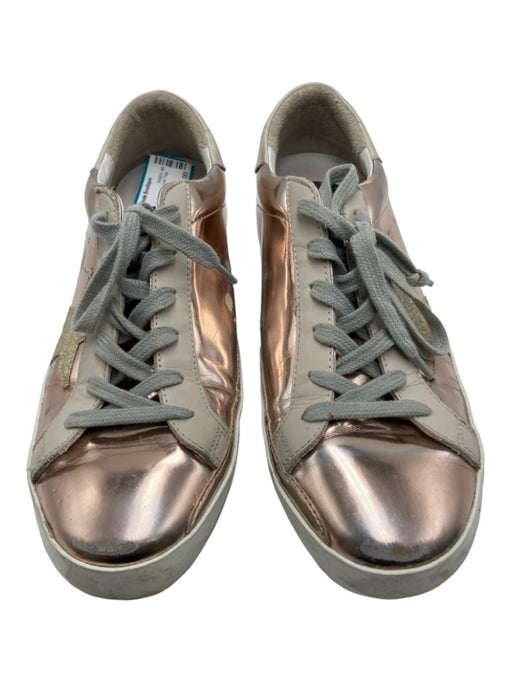 Golden Goose Shoe Size 39 Silver Leather Metallic Low Top Lace Up Sneakers Silver / 39