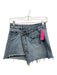Ksubi Size XS Light Wash Cotton Blend Distressed Crossover Button Closure Skirt Light Wash / XS