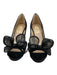 Valentino Shoe Size 36.5 Black Lace Bow Peep Toe Mid Heel Pumps Black / 36.5