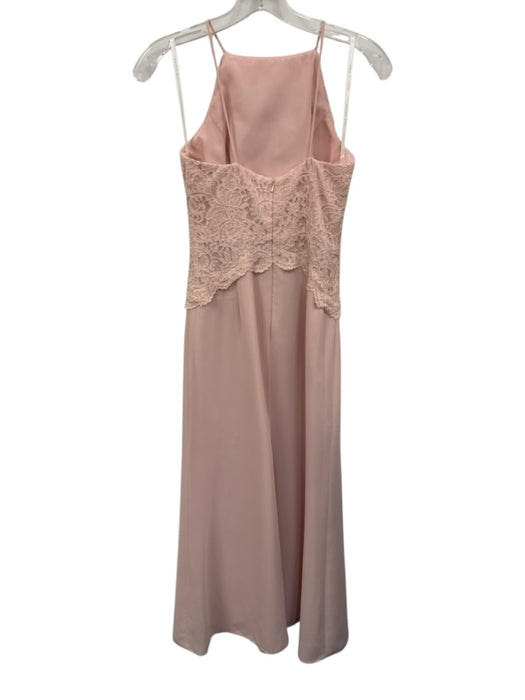 After Six Size 0 Blush Pink Polyester Spaghetti Strap Lace Detail high neck Gown Blush Pink / 0