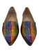 Stuart Weitzman Shoe Size 6.5 Blue, Orange, Green Leather & Textile Plaid Flats Blue, Orange, Green / 6.5