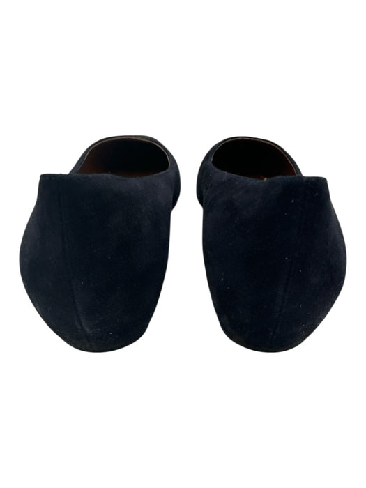 Aquatalia Shoe Size 6.5 Navy Blue Leather Suede Square Point Toe Flats Navy Blue / 6.5