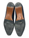 Aquatalia Shoe Size 6.5 Navy Blue Leather Suede Square Point Toe Flats Navy Blue / 6.5
