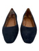 Aquatalia Shoe Size 6.5 Navy Blue Leather Suede Square Point Toe Flats Navy Blue / 6.5