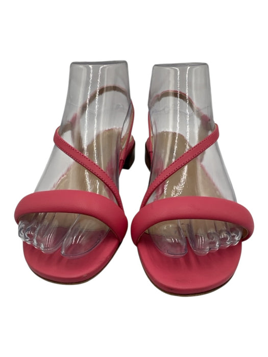 Marion Parke Shoe Size 36.5 Pink Leather Toe Strap Slingback Puffer Sandals Pink / 36.5