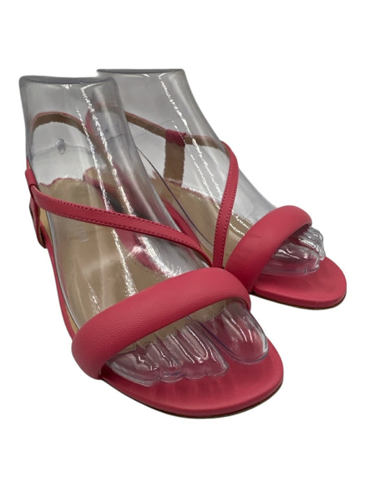 Marion Parke Shoe Size 36.5 Pink Leather Toe Strap Slingback Puffer Sandals Pink / 36.5