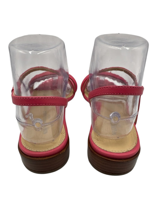 Marion Parke Shoe Size 36.5 Pink Leather Toe Strap Slingback Puffer Sandals Pink / 36.5
