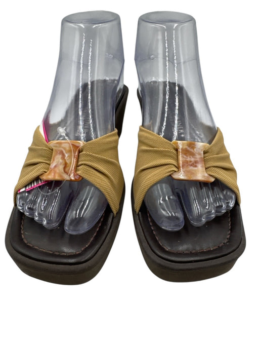 Donald J Pliner Shoe Size EST 8 Mixed Browns textile upper Mesh Slide Sandals Mixed Browns / EST 8